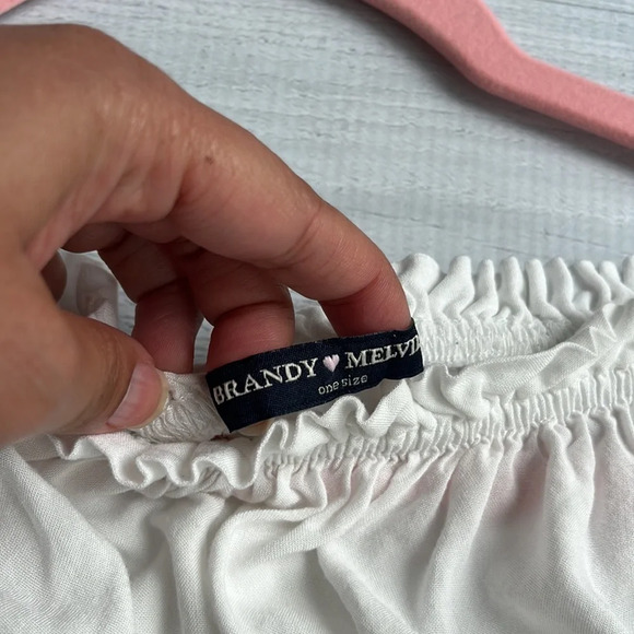 Brandy Melville White Off the Shoulder Top OS - Picture 3 of 3